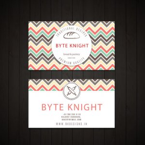 Bakery Card With Zig Zag lines BC129