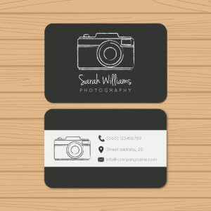Black photography business card vc163