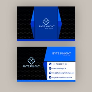 Blue And Black Modern Business Card BC108