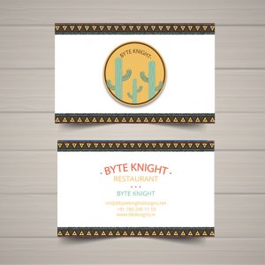 Business Card Of Mexican Restaurant BC160