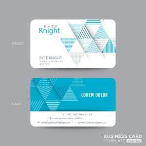 Business card with BlueTriangles vc170