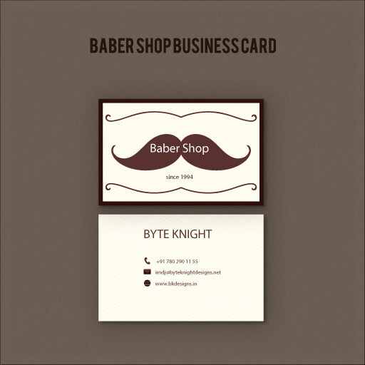 Moustache Barber Shop Card With BC132 1 Moustache Barber Shop Card With BC132