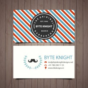 Red And Blue Stripes Barber Shop Card BC136
