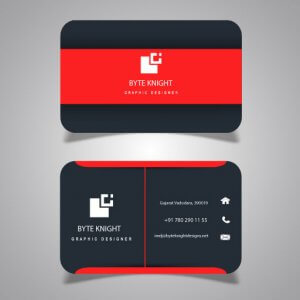 Red Dark Grey Business Card BC125