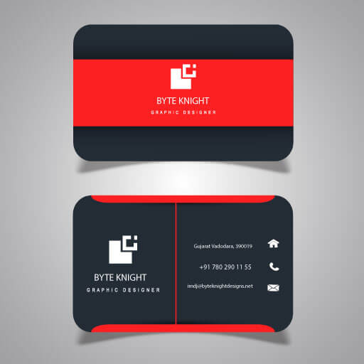 Red Dark Grey Business Card BC125 1 Red Dark Grey Business Card BC125