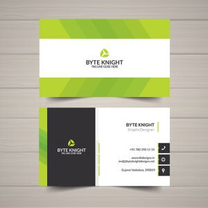 White And Green Visiting Card BC119