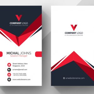 red-shape-visiting-card-template