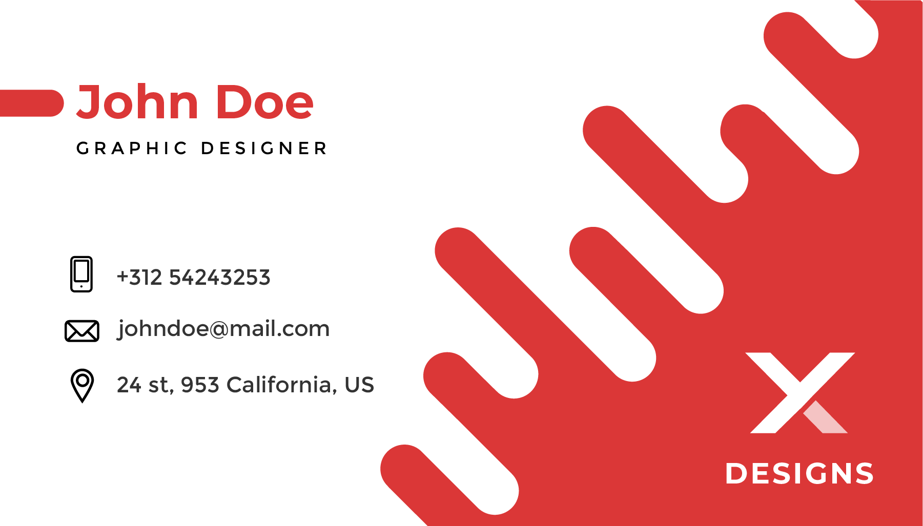 Fancy and modern visiting card for graphic designer Back